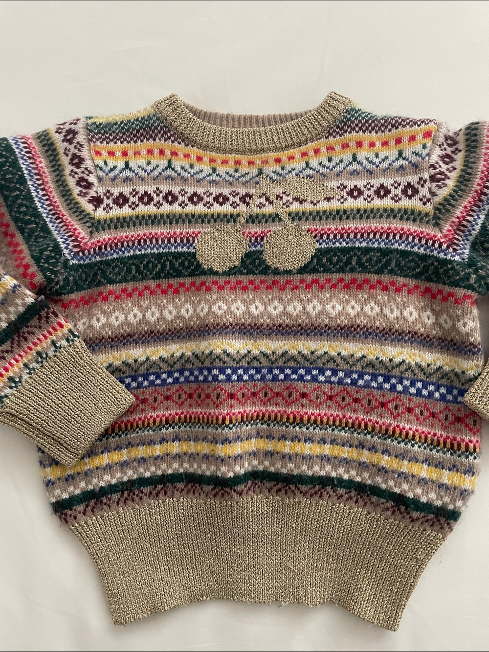 Bonpoint Multicolor Crewneck Fairisle Sweater - size 2